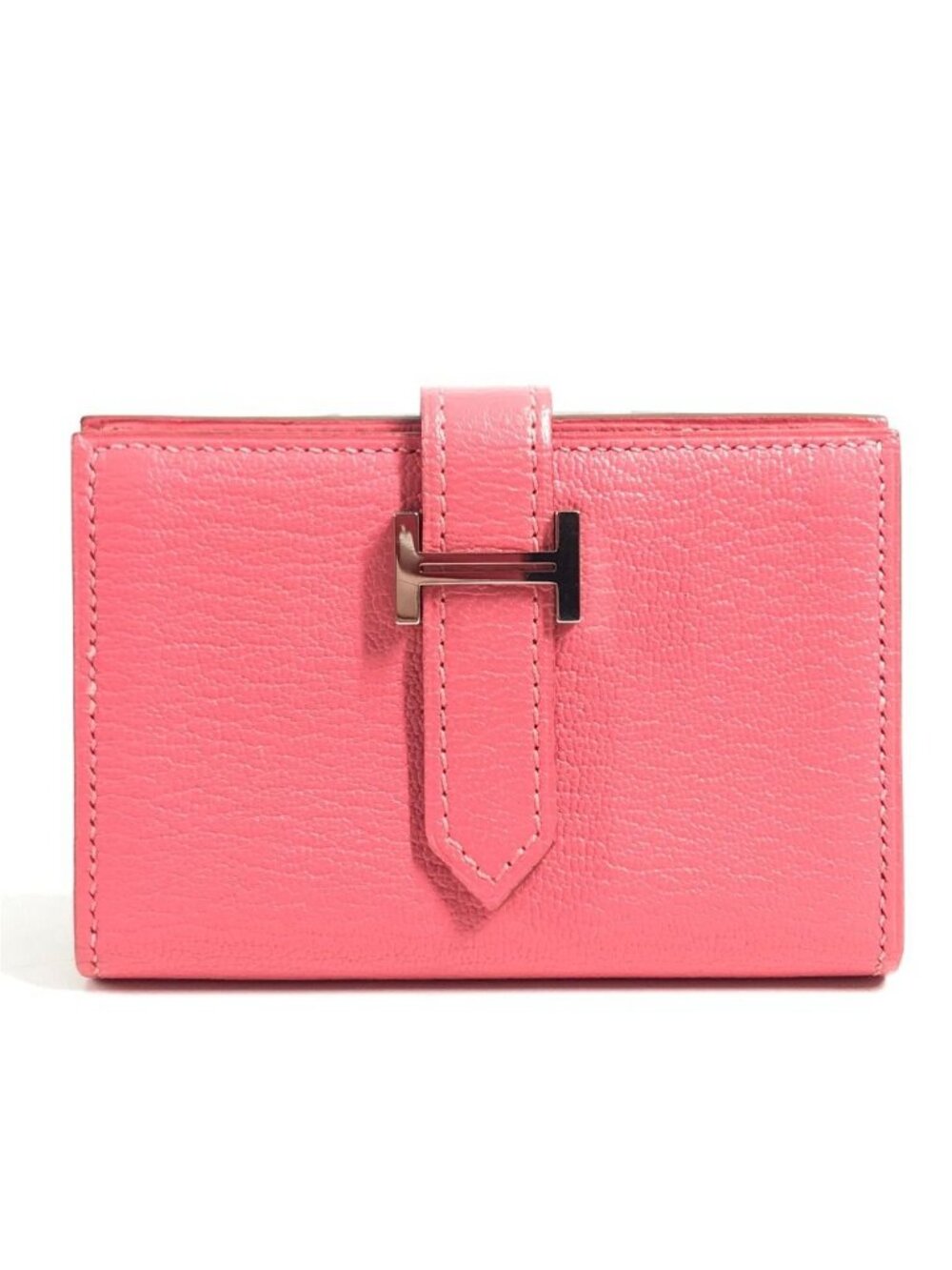 Hermes Coin Purse Bearn Compact Chevre Rose Azalea Pink